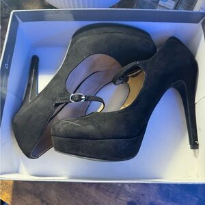 Black strap high heels